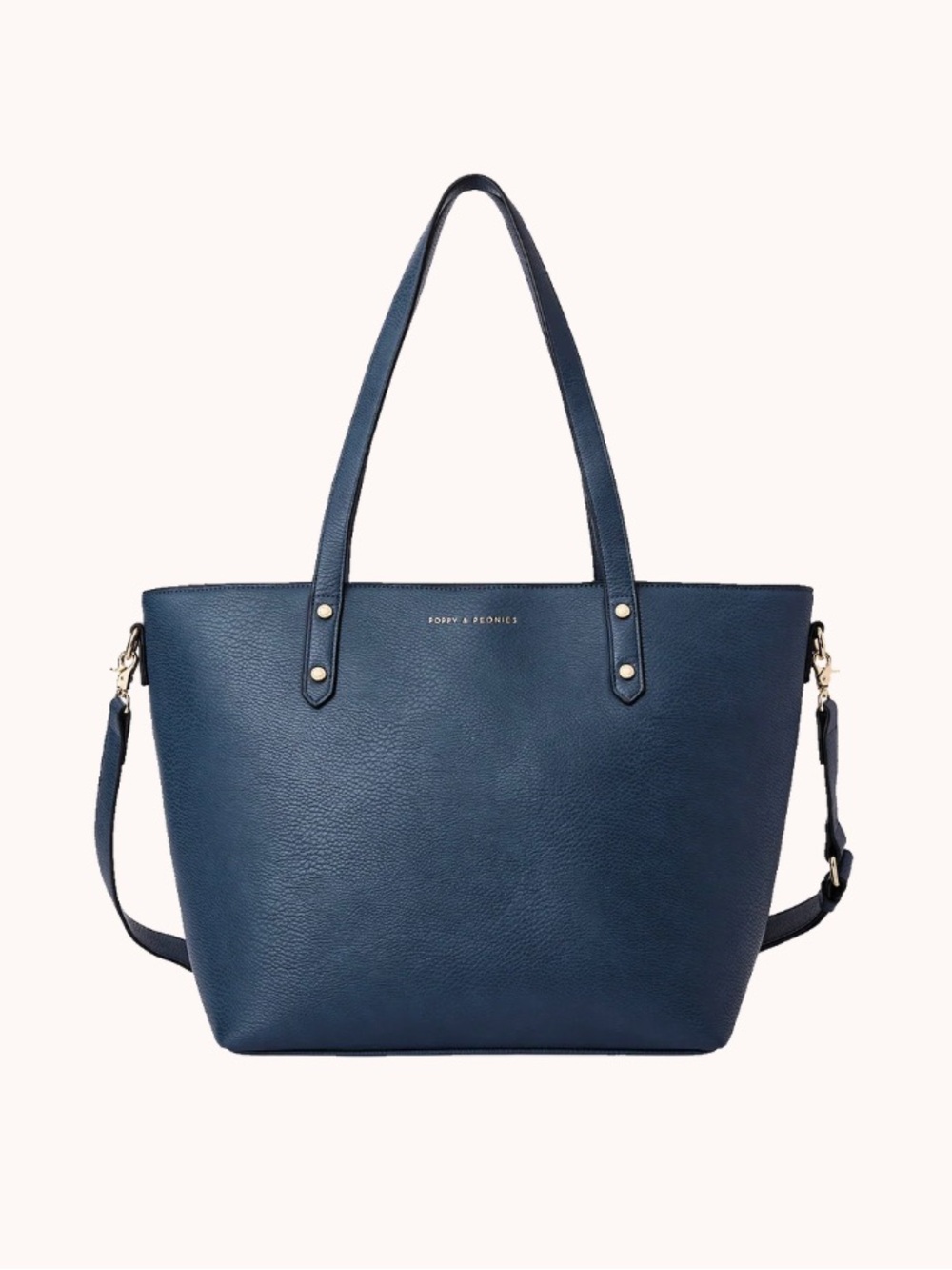 Poppy & Peonies Navy GO GETTER Tote with Detachable Strap